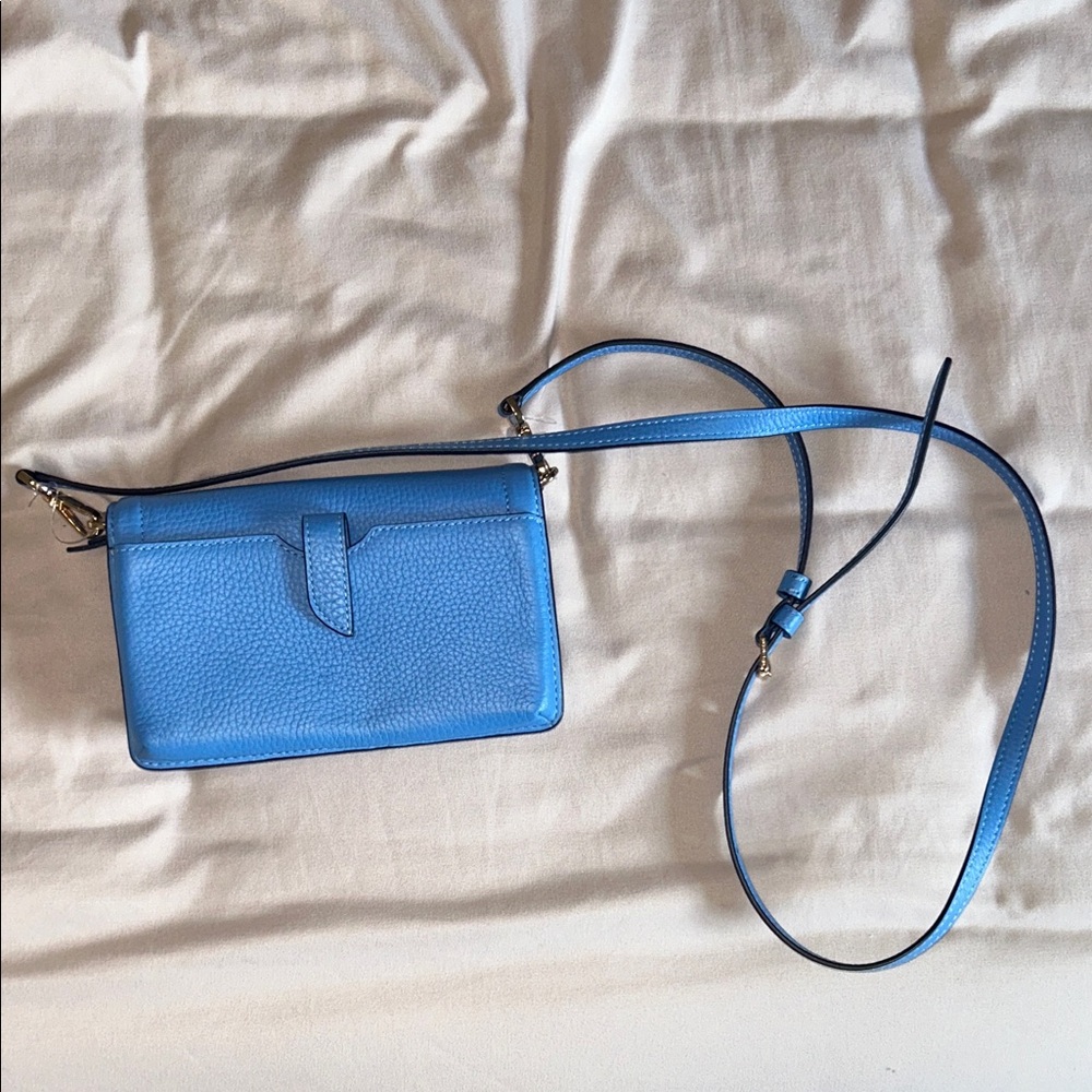 Michael Kors Light Blue Pebbled Leather Crossbody Wallet Purse NWOT - Picture 5 of 5